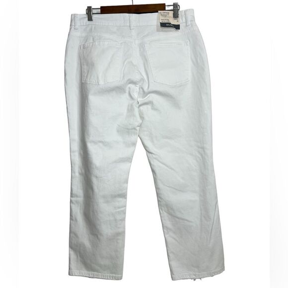 DL1961 White Patti Straight Leg High Waist Distressed Jeans Size 32 - Picture 2 of 13